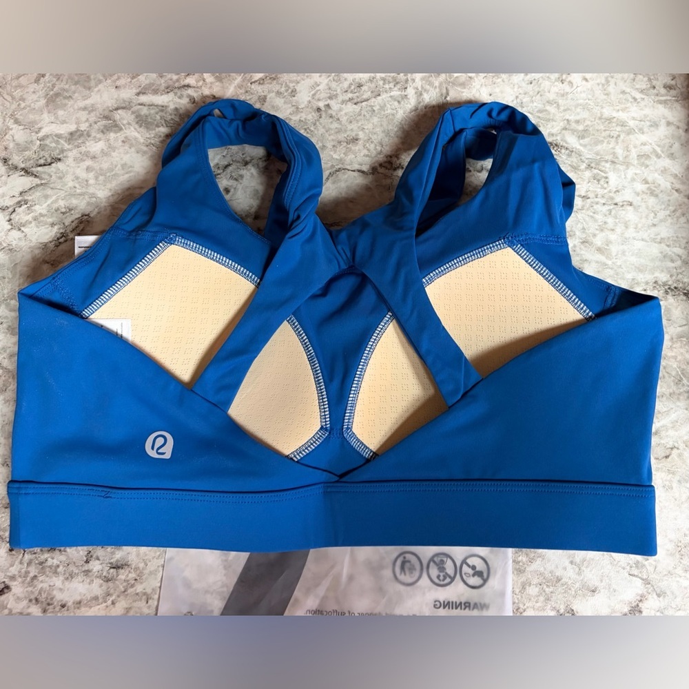 Running Girl High Impact Sports Bra Royal Blue Size Medium (2) NWT w/Sewn Pads - Picture 7 of 9